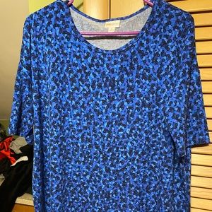 Blue patterned Lularoe Irma